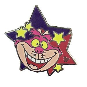 Disney Cheshire Trading Pin Hidden Mickey Alice Wonderland Star Lapel Pin Badge